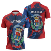 Personalized Costa Rica Cartago Province Zipper Polo Shirt Brumosos Hometown - Wonder Print Shop