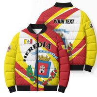 Personalized Costa Rica Heredia Province Bomber Puffer Jacket - Wonder Print Shop