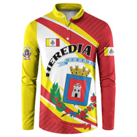 Personalized Costa Rica Heredia Province Button Sweatshirt - Wonder Print Shop