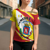 Personalized Costa Rica Heredia Province Cross Shoulder Shirt - Wonder Print Shop