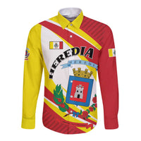 Personalized Costa Rica Heredia Province Long Sleeve Button Shirt - Wonder Print Shop