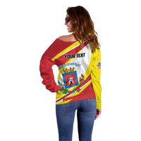 Personalized Costa Rica Heredia Province Off Shoulder Sweater - Wonder Print Shop