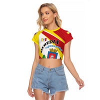 Personalized Costa Rica Heredia Province Raglan Cropped T Shirt - Wonder Print Shop