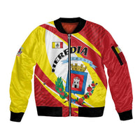 Personalized Costa Rica Heredia Province Sleeve Zip Bomber Jacket - Wonder Print Shop