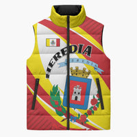 Personalized Costa Rica Heredia Province Sleeveless Puffer Jacket - Wonder Print Shop