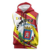 Personalized Costa Rica Heredia Province Sleeveless Zip Hoodie - Wonder Print Shop