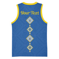 Personalised Ukrainian Tryzub Pattern Basketball Jersey