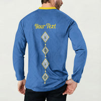 Personalised Ukrainian Tryzub Pattern Button Sweatshirt