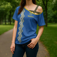 Personalised Ukrainian Tryzub Pattern Cross Shoulder Shirt