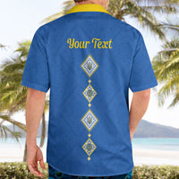 Personalised Ukrainian Tryzub Pattern Hawaiian Shirt
