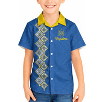 Personalised Ukrainian Tryzub Pattern Hawaiian Shirt