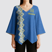 Personalised Ukrainian Tryzub Pattern Kimono Sleeve Blouse