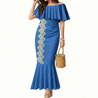 Personalised Ukrainian Tryzub Pattern Mermaid Dress
