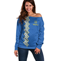 Personalised Ukrainian Tryzub Pattern Off Shoulder Sweater