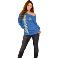 Personalised Ukrainian Tryzub Pattern Off Shoulder Sweater