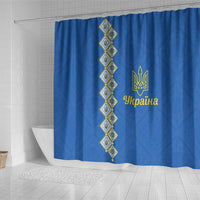 Ukrainian Tryzub Pattern Shower Curtain