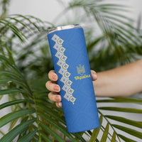 Personalised Ukrainian Tryzub Pattern Skinny Tumbler
