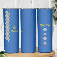 Personalised Ukrainian Tryzub Pattern Skinny Tumbler