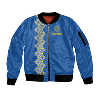Personalised Ukrainian Tryzub Pattern Sleeve Zip Bomber Jacket