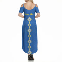 Personalised Ukrainian Tryzub Pattern Summer Maxi Dress