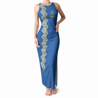Personalised Ukrainian Tryzub Pattern Tank Maxi Dress