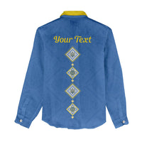 Personalised Ukrainian Tryzub Pattern Women Casual Shirt