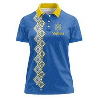 Personalised Ukrainian Tryzub Pattern Women Polo Shirt