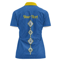Personalised Ukrainian Tryzub Pattern Women Polo Shirt