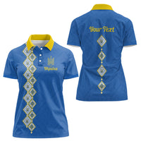 Personalised Ukrainian Tryzub Pattern Women Polo Shirt