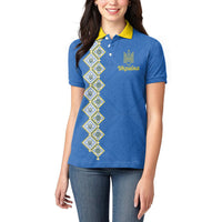 Personalised Ukrainian Tryzub Pattern Women Polo Shirt
