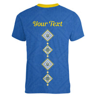 Personalised Ukrainian Tryzub Pattern Women V-Neck T-Shirt
