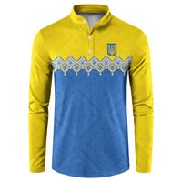 Ukraine Trident Symbol Button Sweatshirt Ukrainian Flag Inspired