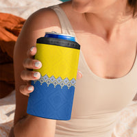 Ukraine Trident Symbol 4 in 1 Can Cooler Tumbler Ukrainian Flag Inspired