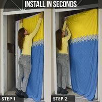 Ukraine Trident Symbol Door Cover Ukrainian Flag Inspired
