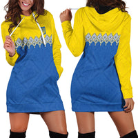 Ukraine Trident Symbol Hoodie Dress Ukrainian Flag Inspired