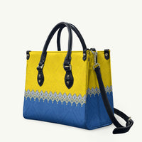 Ukraine Trident Symbol Leather Bag Ukrainian Flag Inspired
