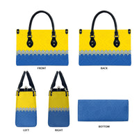 Ukraine Trident Symbol Leather Bag Ukrainian Flag Inspired