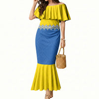 Ukraine Trident Symbol Mermaid Dress Ukrainian Flag Inspired