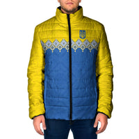 Ukraine Trident Symbol Padded Jacket Ukrainian Flag Inspired