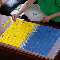Ukraine Trident Symbol Puzzle Ukrainian Flag Inspired