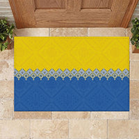Ukraine Trident Symbol Rubber Doormat Ukrainian Flag Inspired