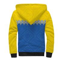 Ukraine Trident Symbol Sherpa Hoodie Ukrainian Flag Inspired