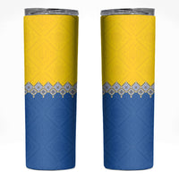 Ukraine Trident Symbol Skinny Tumbler Ukrainian Flag Inspired