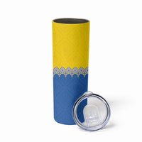 Ukraine Trident Symbol Skinny Tumbler Ukrainian Flag Inspired