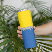 Ukraine Trident Symbol Skinny Tumbler Ukrainian Flag Inspired