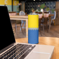 Ukraine Trident Symbol Skinny Tumbler Ukrainian Flag Inspired