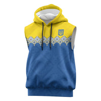 Ukraine Trident Symbol Sleeveless Hoodie Ukrainian Flag Inspired