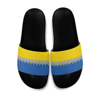Ukraine Trident Symbol Slide Sandals Ukrainian Flag Inspired