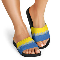 Ukraine Trident Symbol Slide Sandals Ukrainian Flag Inspired