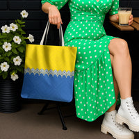 Ukraine Trident Symbol Tote Bag Ukrainian Flag Inspired